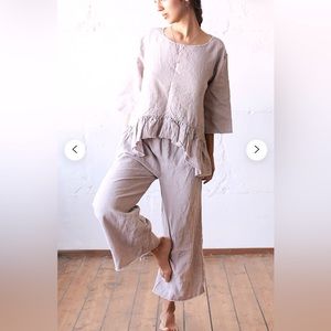 100%linen lounge pyjama set